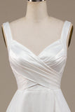 Einfaches elfenbein Organza Brautkleid
