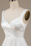 Einfaches elfenbein Organza Brautkleid