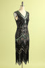 Laden Sie das Bild in den Galerie-Viewer, Königsblau Glitter Fransen Gatsby 1920er Jahre Flapper Kleid
