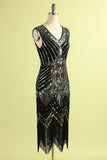 Königsblau Glitter Fransen Gatsby 1920er Jahre Flapper Kleid