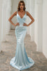 Laden Sie das Bild in den Galerie-Viewer, Meerjungfrau V-Ausschnitt einfache Ball Kleid