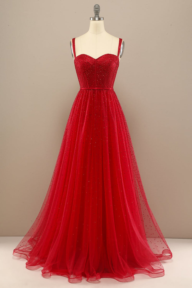 Laden Sie das Bild in den Galerie-Viewer, Rotes Liebeshemd Brautkleid mit Perle