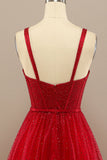 Rotes Liebeshemd Brautkleid mit Perle