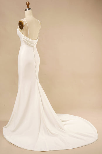 Meerjungfrau Boho Hochzeitskleid mit Rüschen