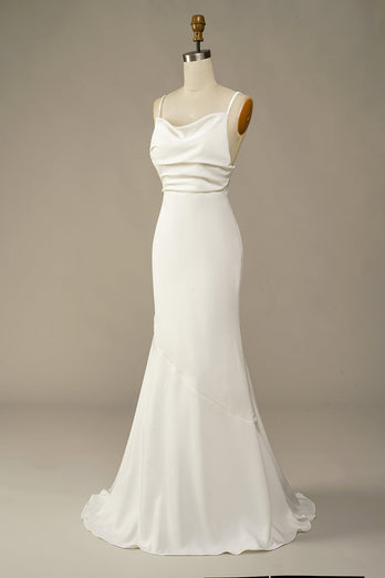 Weiße Meerjungfrau lange Hochzeitskleid