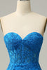 Laden Sie das Bild in den Galerie-Viewer, Meerjungfrau Königsblau Liebsten Korsett Rücken Ballkleid mit Applikationen