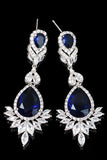 Strass Tropfen Ohrringe und Halskette Schmuckset