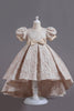 Laden Sie das Bild in den Galerie-Viewer, Weißes A-Linie Mädchenkleid mit Schleife