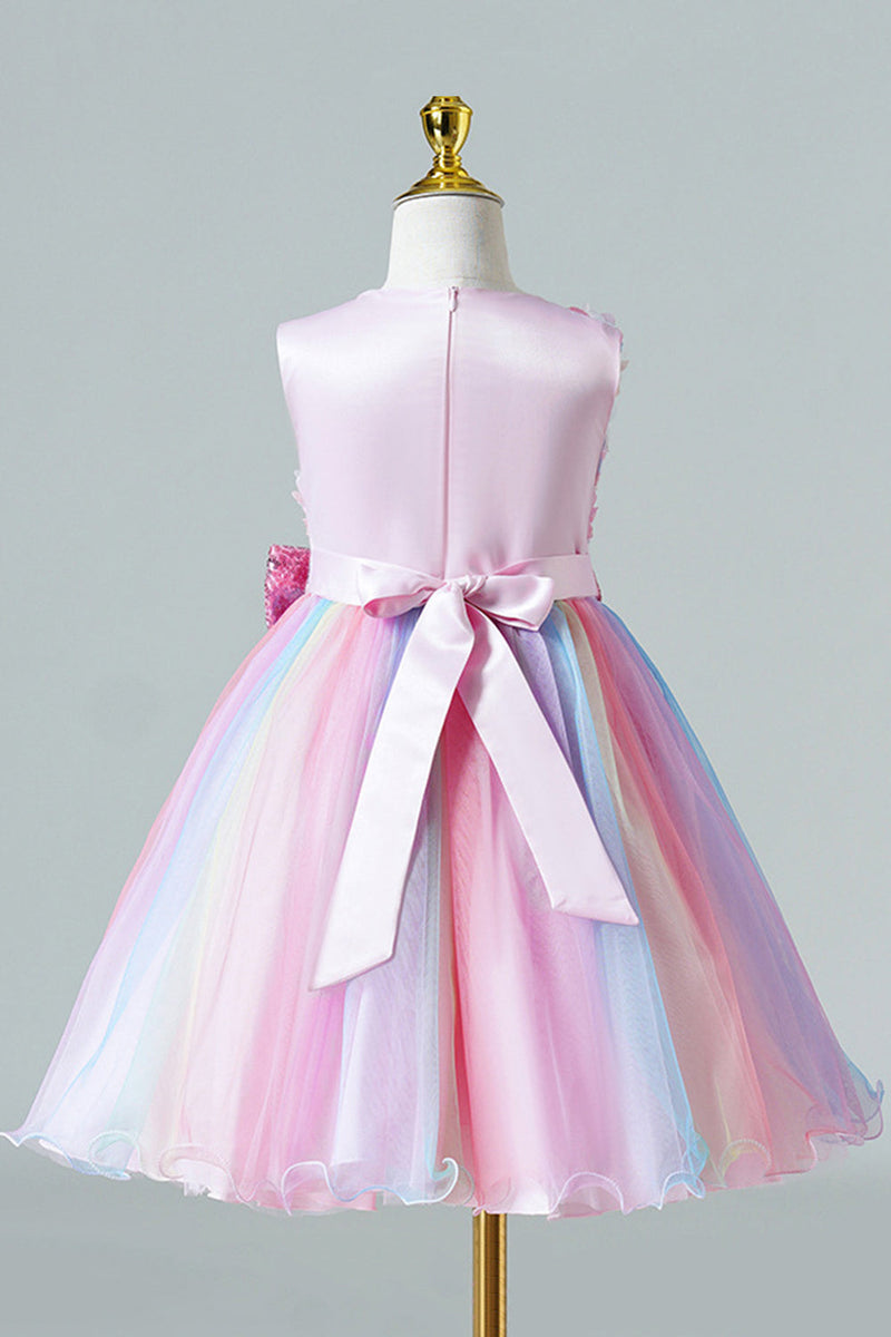 Laden Sie das Bild in den Galerie-Viewer, Eine Linie blaue Pailletten ärmellose Mädchen Kleid