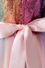 Laden Sie das Bild in den Galerie-Viewer, A-Linie Glitzernde rosa Pailletten Kinder Mädchen Kleid mit Schleifen