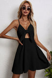 Schwarzes Schlüsselloch Spaghettiträger Abschlusskleid