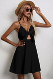 Schwarzes Schlüsselloch Spaghettiträger Abschlusskleid