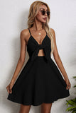 Schwarzes Schlüsselloch Spaghettiträger Abschlusskleid