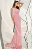 Laden Sie das Bild in den Galerie-Viewer, Meerjungfrau eine Schulter Pailletten Abschlussball Party Kleid