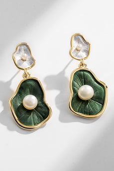 Grünes Lotusblatt Perle Ohrringe