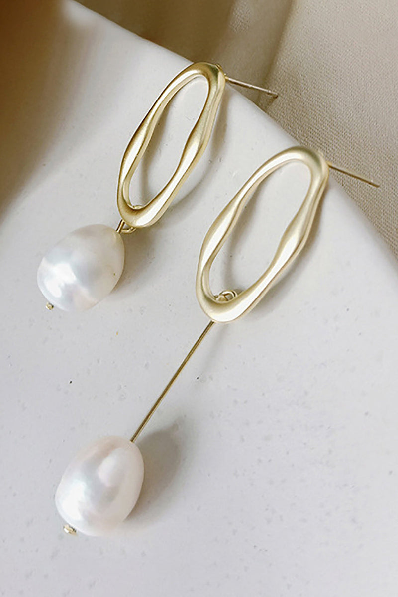 Laden Sie das Bild in den Galerie-Viewer, Barocke natürliche strukturierte Perlen Ohrringe
