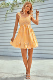 Blaues schulterfreies Mini-Sommerkleid