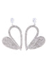 Laden Sie das Bild in den Galerie-Viewer, Mode Silber Herz Strass baumelnde Ohrringe für Frauen