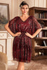 Laden Sie das Bild in den Galerie-Viewer, Rotes glitzerndes Kleid aus den 1920er Jahren mit Pailletten