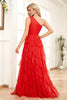 Laden Sie das Bild in den Galerie-Viewer, Ein formelles Kleid aus rotem Tüll in A-Linie