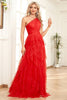 Laden Sie das Bild in den Galerie-Viewer, Ein formelles Kleid aus rotem Tüll in A-Linie