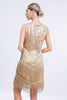 Laden Sie das Bild in den Galerie-Viewer, Schwarzes Gatsby-Kleid mit Fransen aus den 1920er Jahren und Pailletten