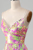 Laden Sie das Bild in den Galerie-Viewer, Pinkfarbenes, glitzerndes Meerjungfrauen-Ballkleid mit Schlitz