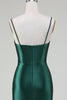 Laden Sie das Bild in den Galerie-Viewer, Dunkelgrünes Meerjungfrauen-Spaghettiträger-Kleid Sweep Train Prom Kleid