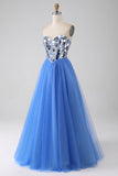 A-Linie Sweetheart Mirror Königsblaues Ballkleid