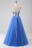 A-Linie Sweetheart Mirror Königsblaues Ballkleid