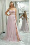 Tulle Sweetheart Hellrosa Ballkleid mit Korsett
