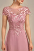 Laden Sie das Bild in den Galerie-Viewer, Dusty Rose A-Linie Teelanges Mutter-der-Braut-Kleid mit Pailletten