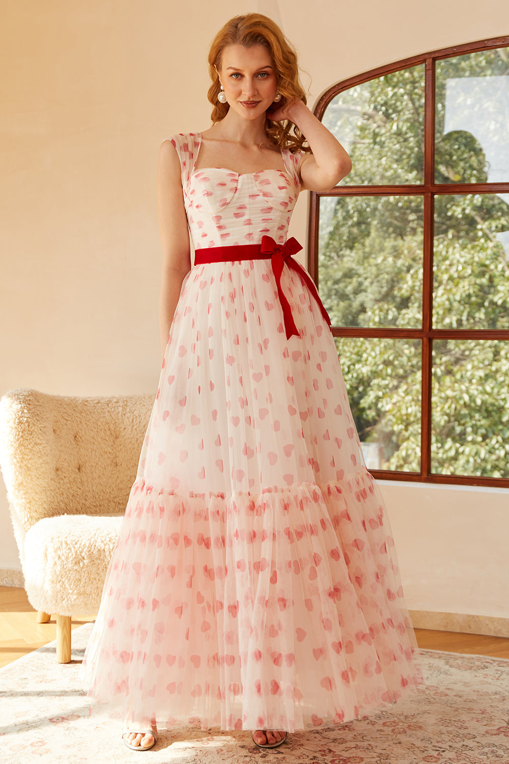 Prinzessin A Line Liebliches Langes Ballkleid mit Schleife Knoten