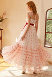 Prinzessin A Line Liebliches Langes Ballkleid mit Schleife Knoten