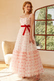 Prinzessin A Line Liebliches Langes Ballkleid mit Schleife Knoten