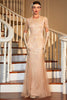 Laden Sie das Bild in den Galerie-Viewer, 1920er Jahre Flapper-Kleid Langes paillettenbesetztes Perlen Gatsby-Kleid