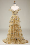 Trendiges schulterfreies fuchsiafarbenes Korsett-Ballkleid mit Schlitz vorne
