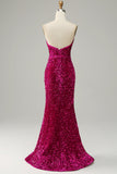 Meerjungfrau Schatz Fuchsia Ballkleid mit Schlitz