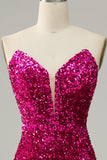 Meerjungfrau Schatz Fuchsia Ballkleid mit Schlitz