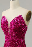 Meerjungfrau Schatz Fuchsia Ballkleid mit Schlitz