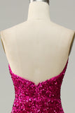 Meerjungfrau Schatz Fuchsia Ballkleid mit Schlitz