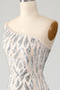Laden Sie das Bild in den Galerie-Viewer, Glitzerndes Meerjungfrauen-Kleid mit einer Schulter Dunkelgrüne Pailletten für den Abschlussball