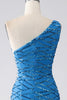 Laden Sie das Bild in den Galerie-Viewer, Blaues Meerjungfrauen-Pailletten-Paillettenkleid für den Abschlussball