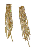 Goldenes Spaghettiträger-Spaghettiträger-Kleid mit Plissee-Glitzer und Accessoires in A-Linie