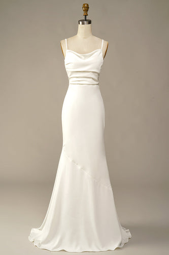 Weißes Meerjungfrau Langes Brautkleid