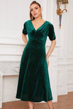 Green Velvet Partykleid