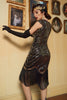 Laden Sie das Bild in den Galerie-Viewer, Golden Gatsby Glitter Fransen 1920er Jahre Flapper Kleid