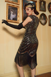 Rotes Gatsby Glitzer Fransen 1920er Jahre Flapper Kleid