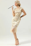 Schwarzes Gatsby Glitzer Fransen 1920er Jahre Flapper Kleid