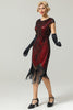 Laden Sie das Bild in den Galerie-Viewer, Schwarzes Gatsby Glitzer Fransen 1920er Jahre Flapper Kleid